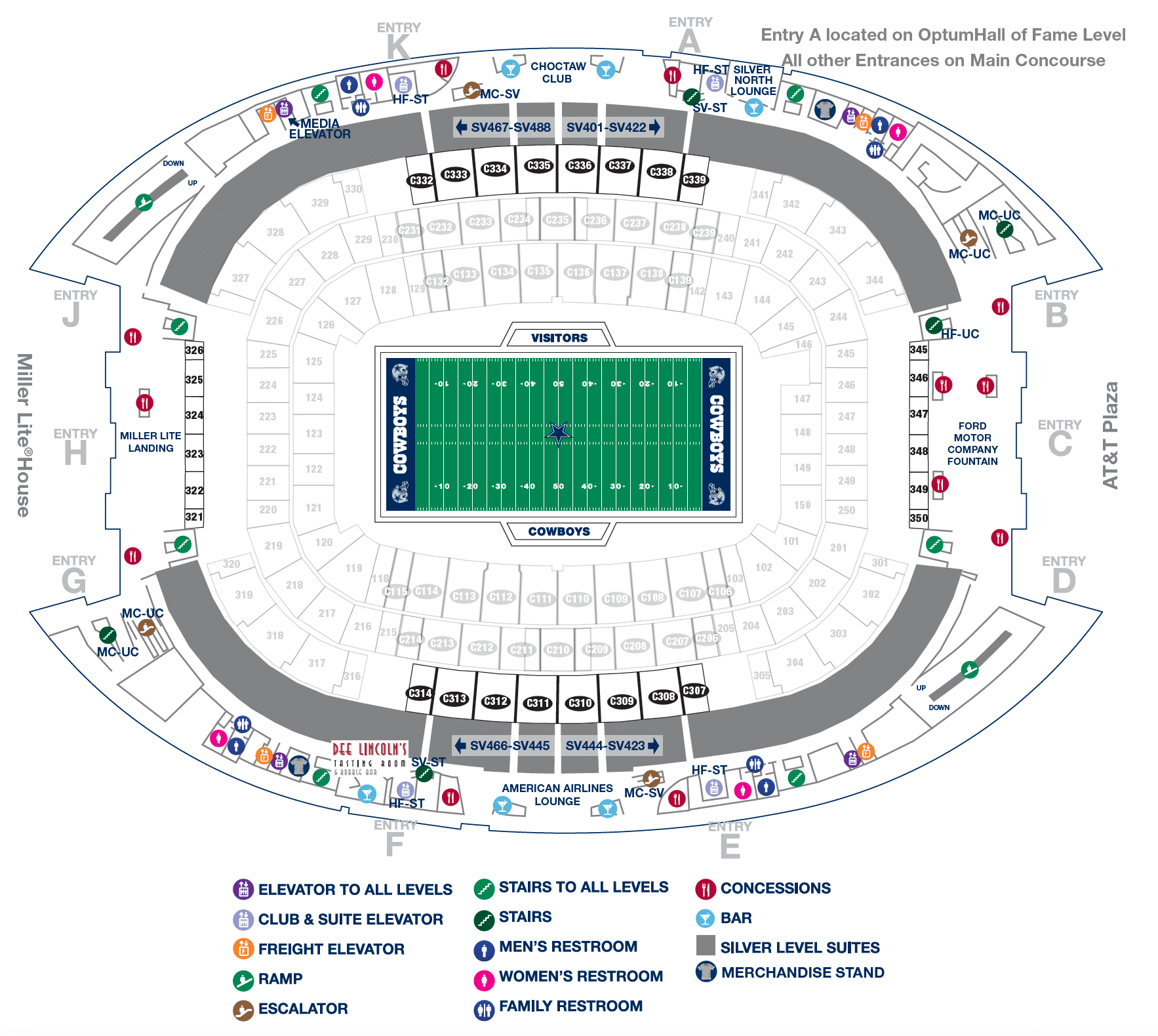 Best seats at the AT&T Stadium for Dallas Cowboys and concerts