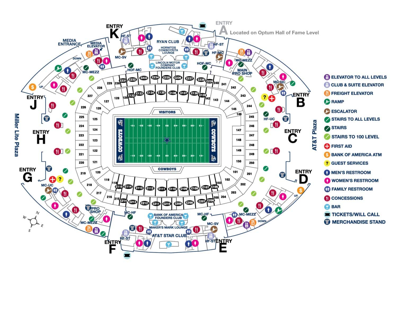 Best seats at the AT&T Stadium for Dallas Cowboys and concerts