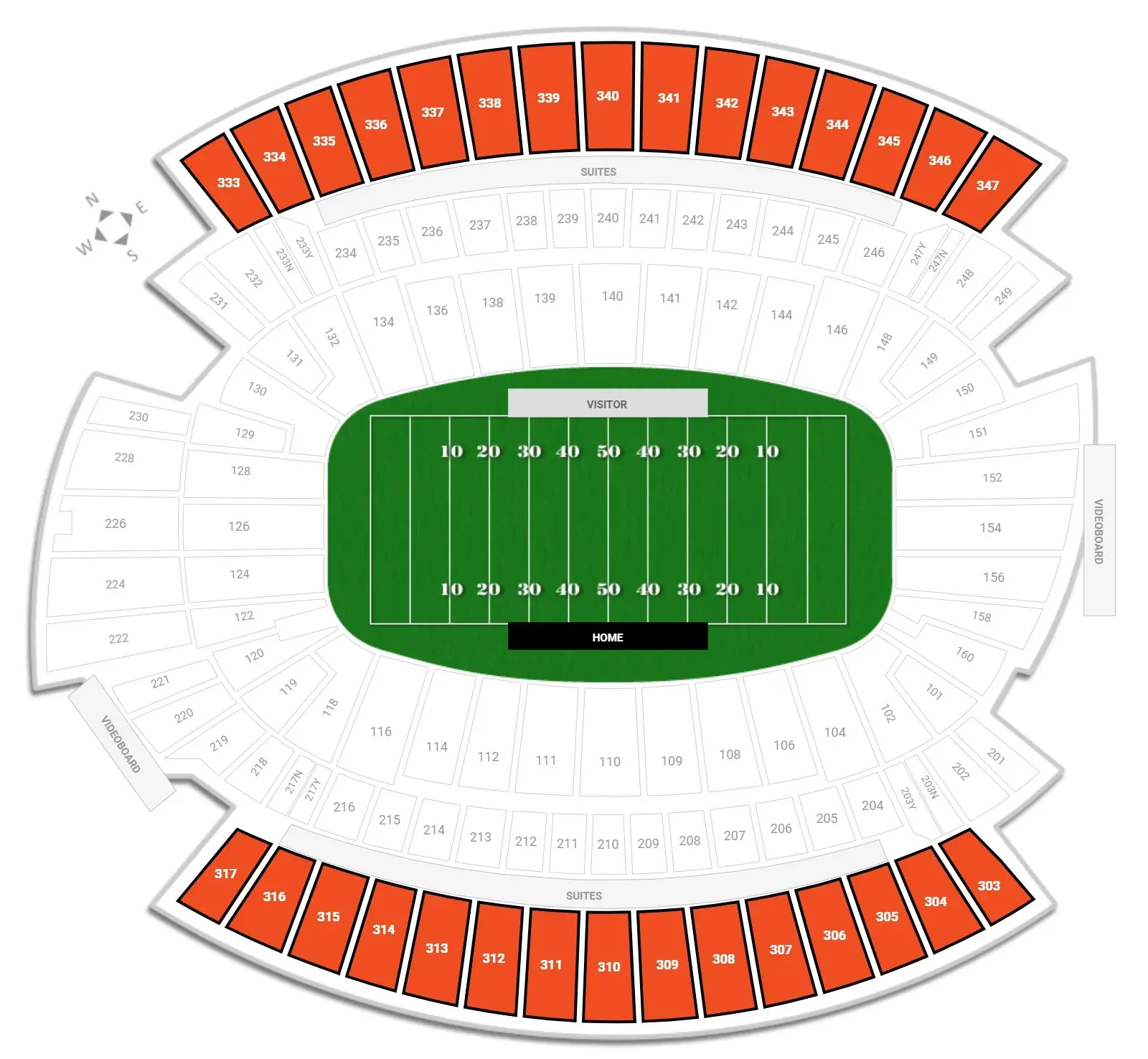 300 Level Seating Chart at Paycor Brown Stadium