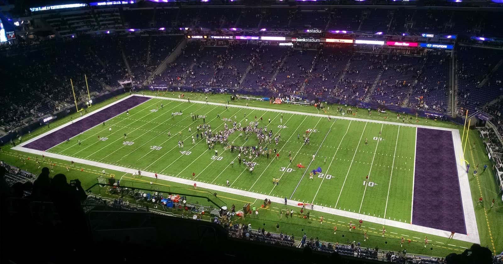 300 level sideline at US Bank Stadium