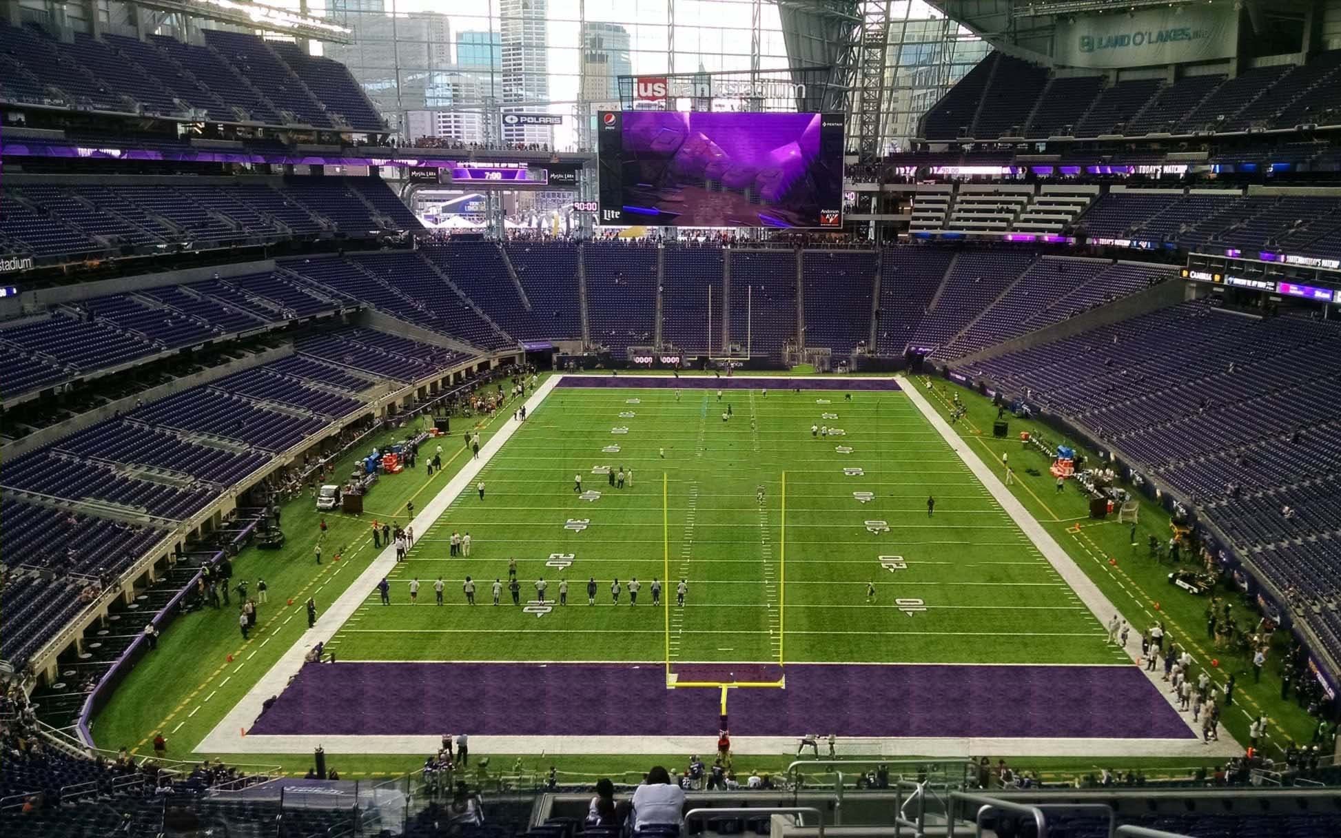 east endzone at US Bank Stadium