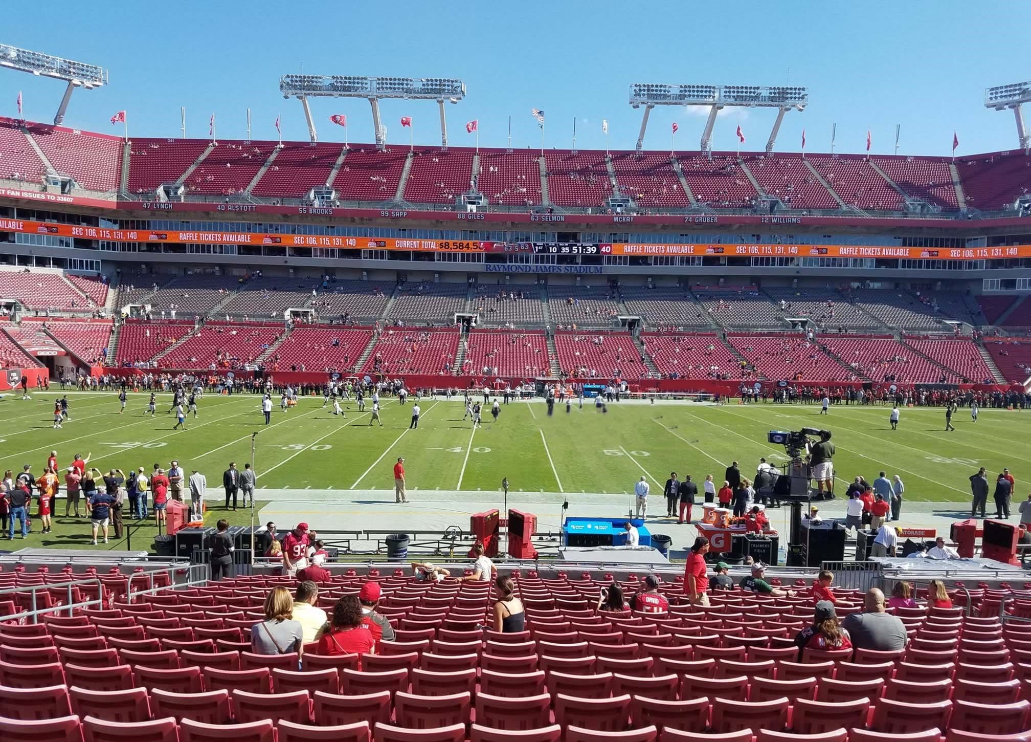 Sideline Seating Considerations at Raymond James Stadium