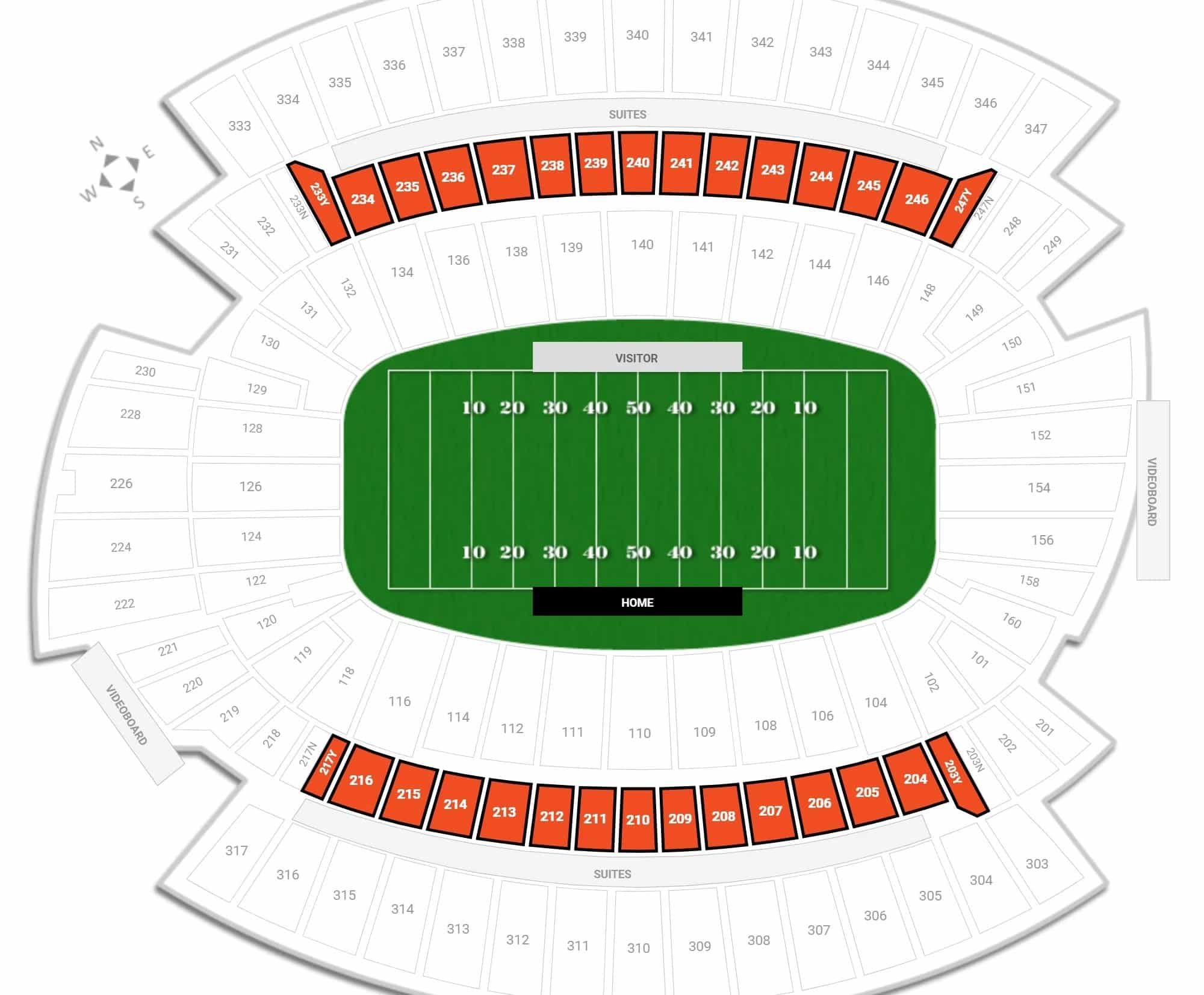 club level seating chart at Paycor Stadium