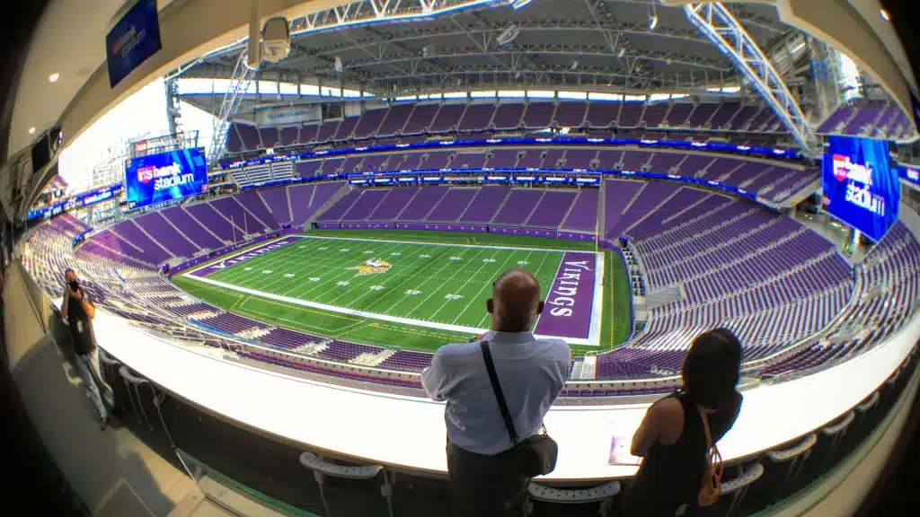 skyline sideline view at US Bank Stadium