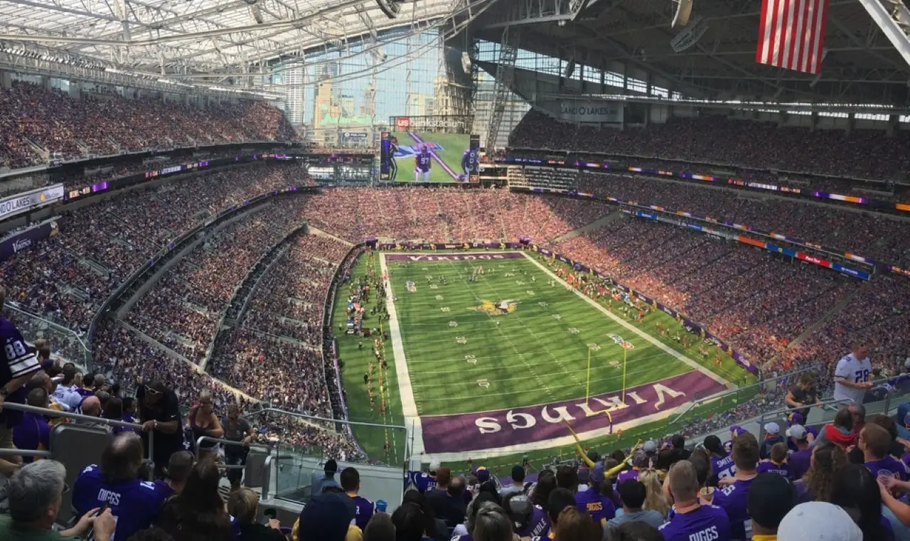 skyline view at US Bank Stadium