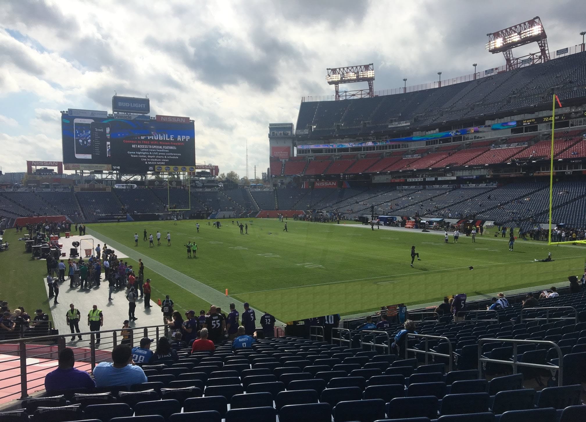 corner and endzone seating