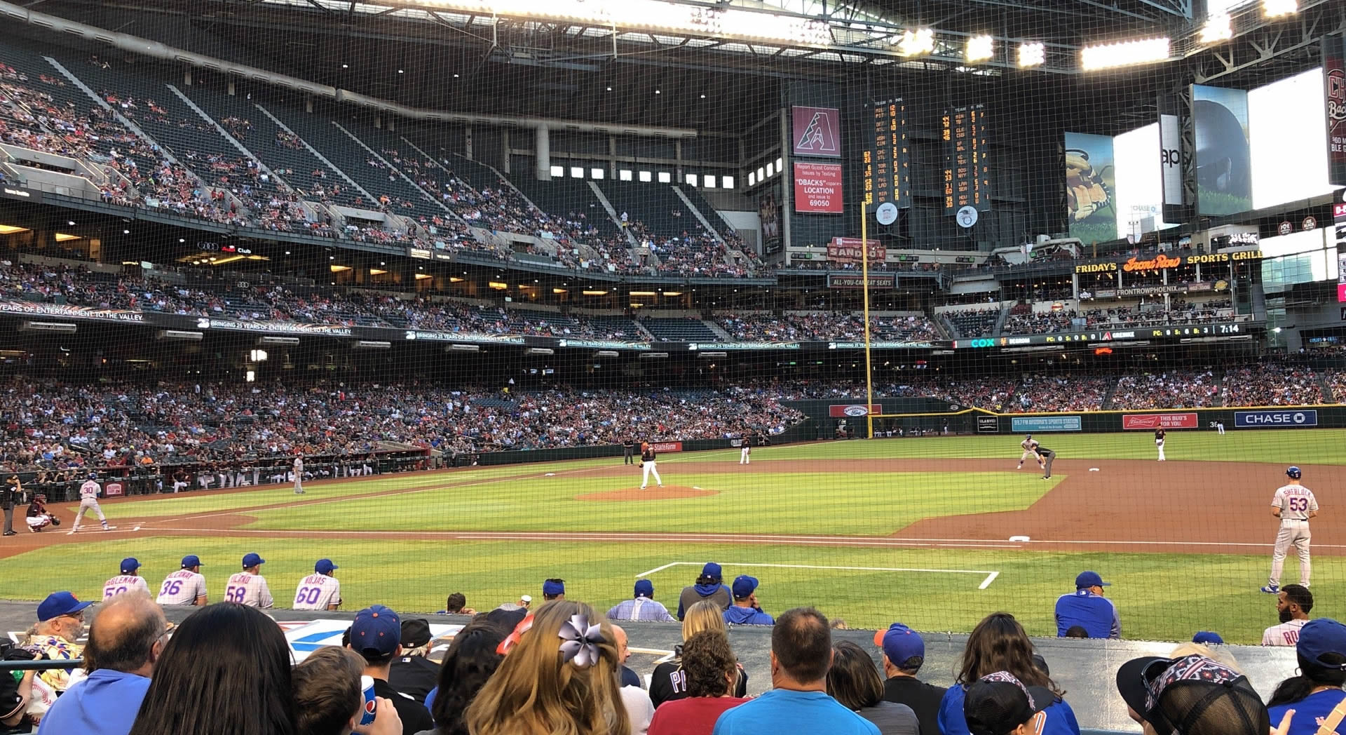 Dugout Box Row 6 chase field stadium